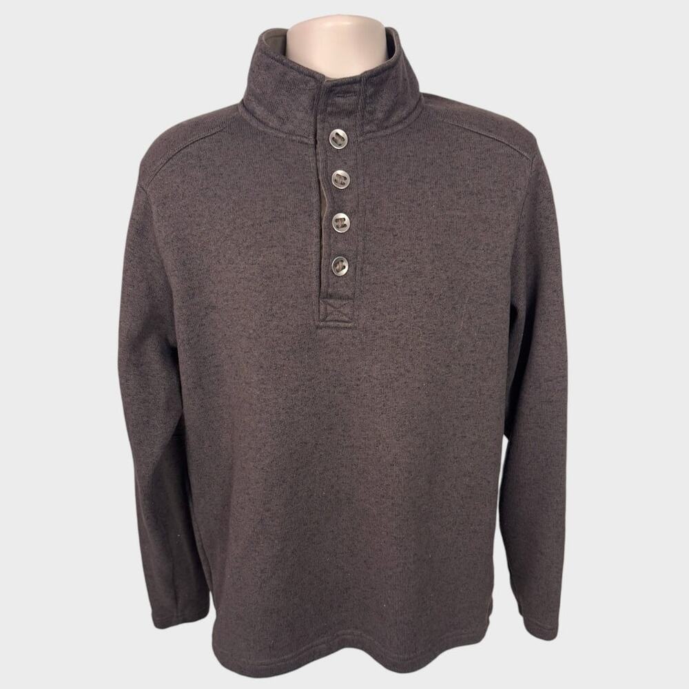 Red Head Brand Co. Mens Large Brown Quarter Button Sweater